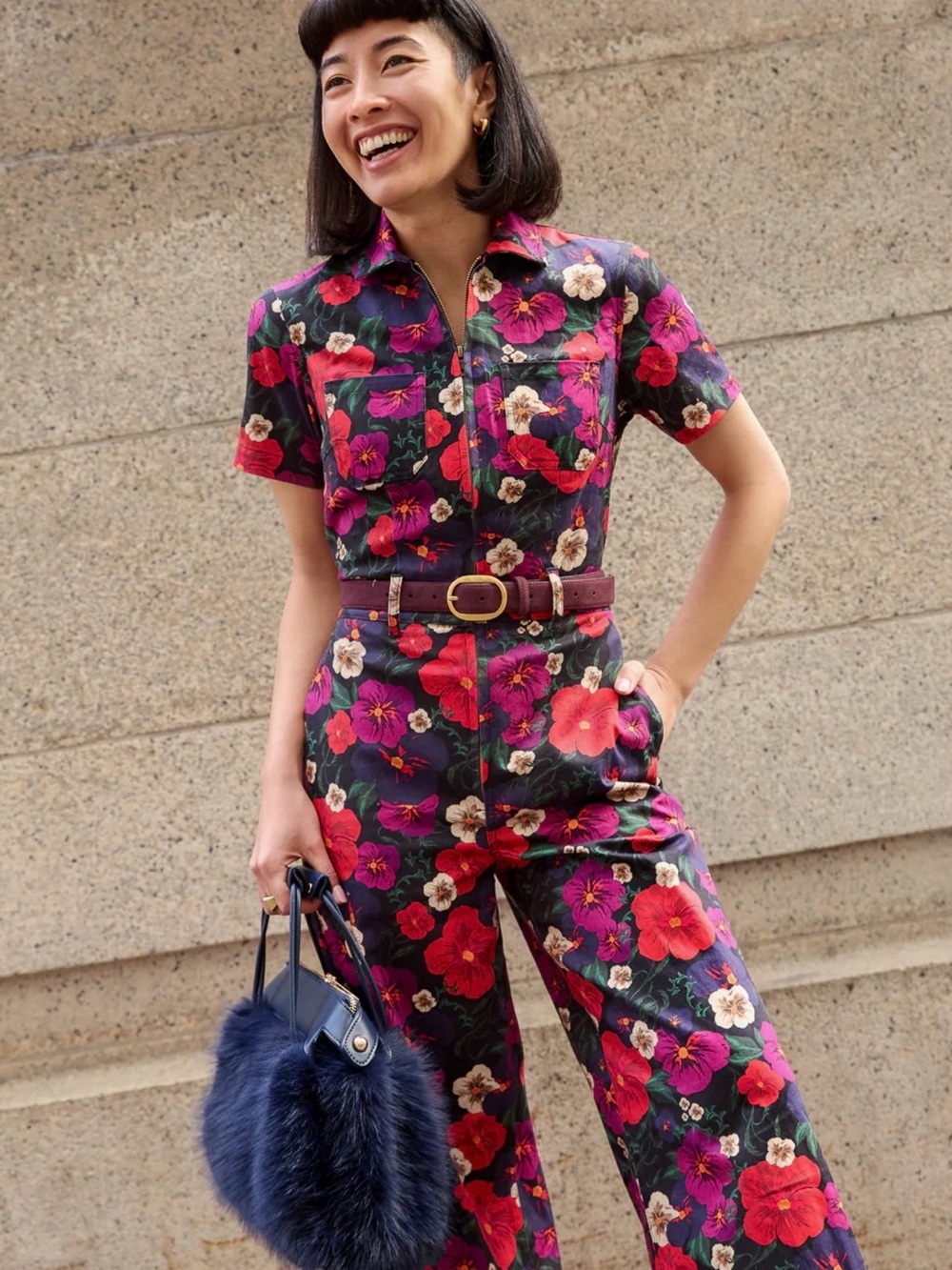 Mixed by Nasrin Quincy Jumpsuit in Pansy print - SO CUTE!! - Picture 2 of 7
